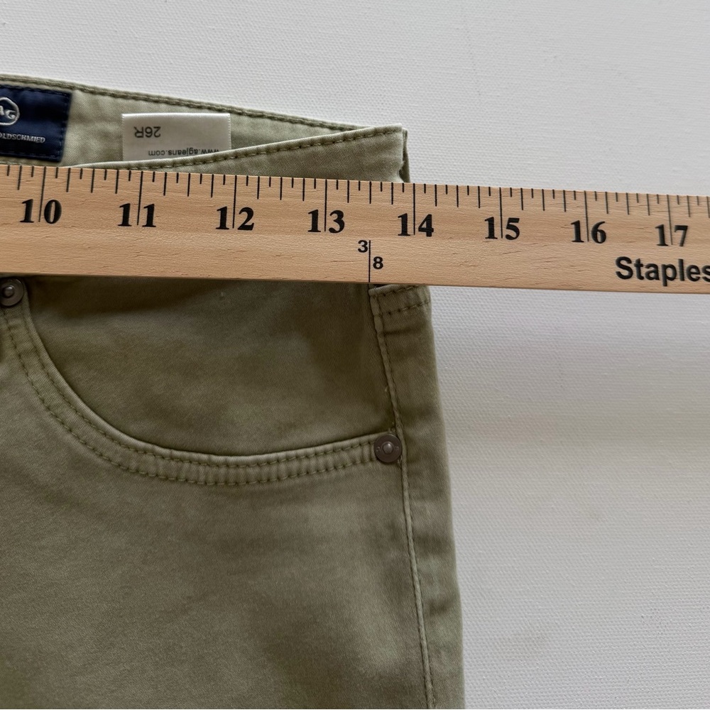 AG Adriano Goldschmied Olive Green Skinny Jeans Size 26 Stretch Mid Rise  Denim - Picture 13 of 16